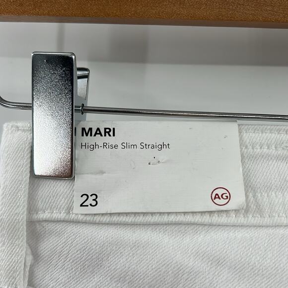 AG Adriano Goldschmied Mari High Rise Slim Straight Jeans - White - 23 - NWT - Picture 6 of 8
